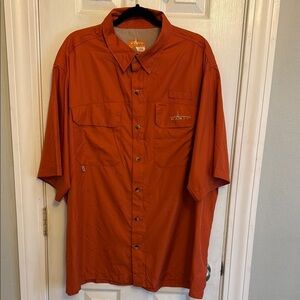 HABIT Casual Orange Button Down Shirt with Short Sleeves #258